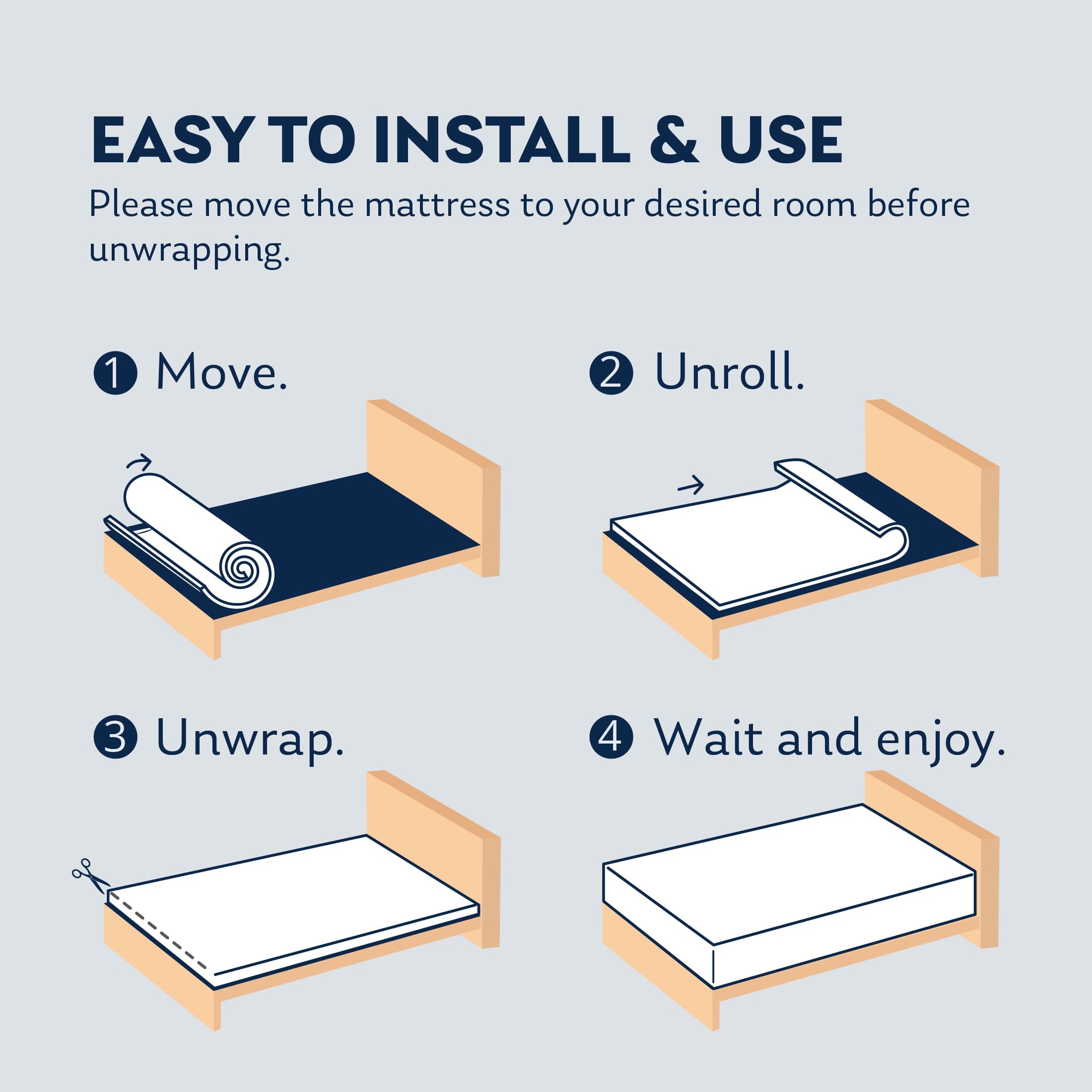 Ego Blue 8 inch Cooling Gel Memory Foam Mattress. Twin Mattress in a Box. Medium