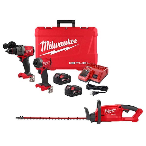 M18 FUEL 18V Lithium-Ion Brushless Cordless Hammer Drill & Impact Driver Combo Kit w/M18 FUEL 24 in. Hedge Trimmer