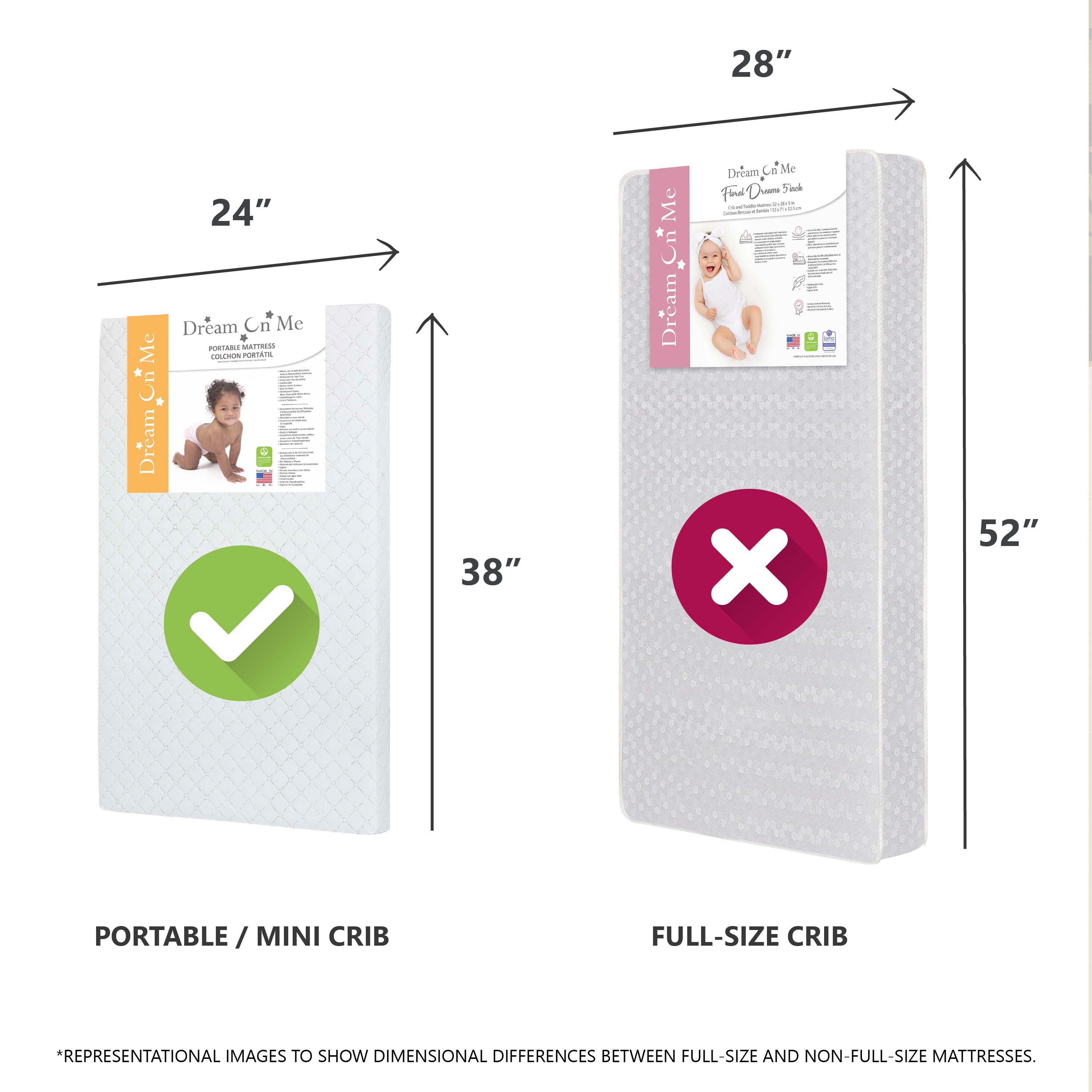 on Me. Sunset 3 Extra Firm Fiber Portable Crib Mattress