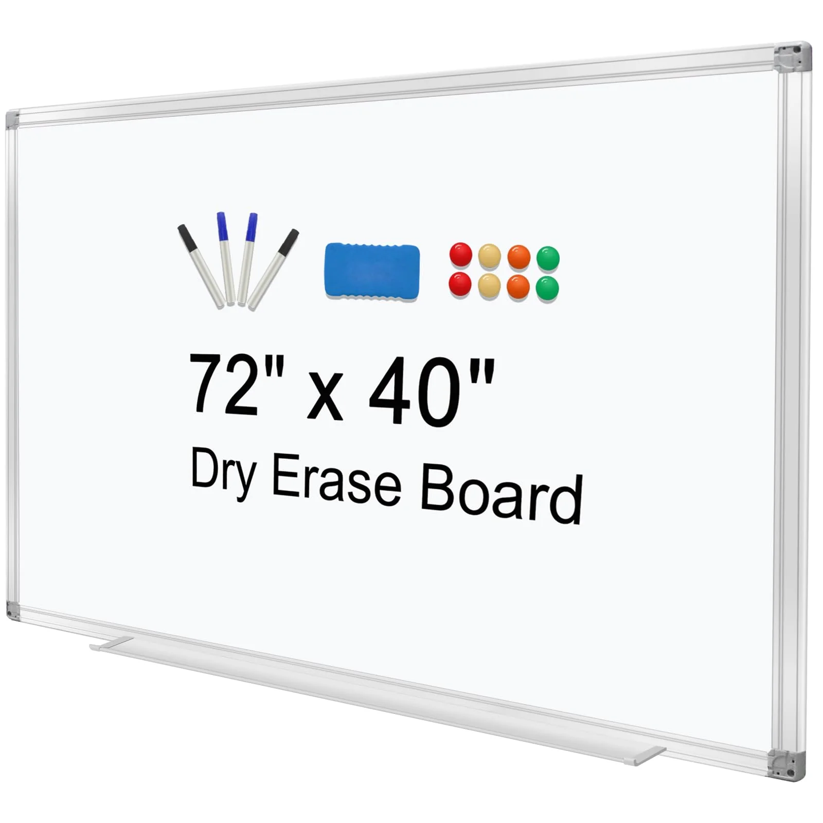 H-Qprobd Dry Erase Board for Wall 72x40 with Long Pen Tray
