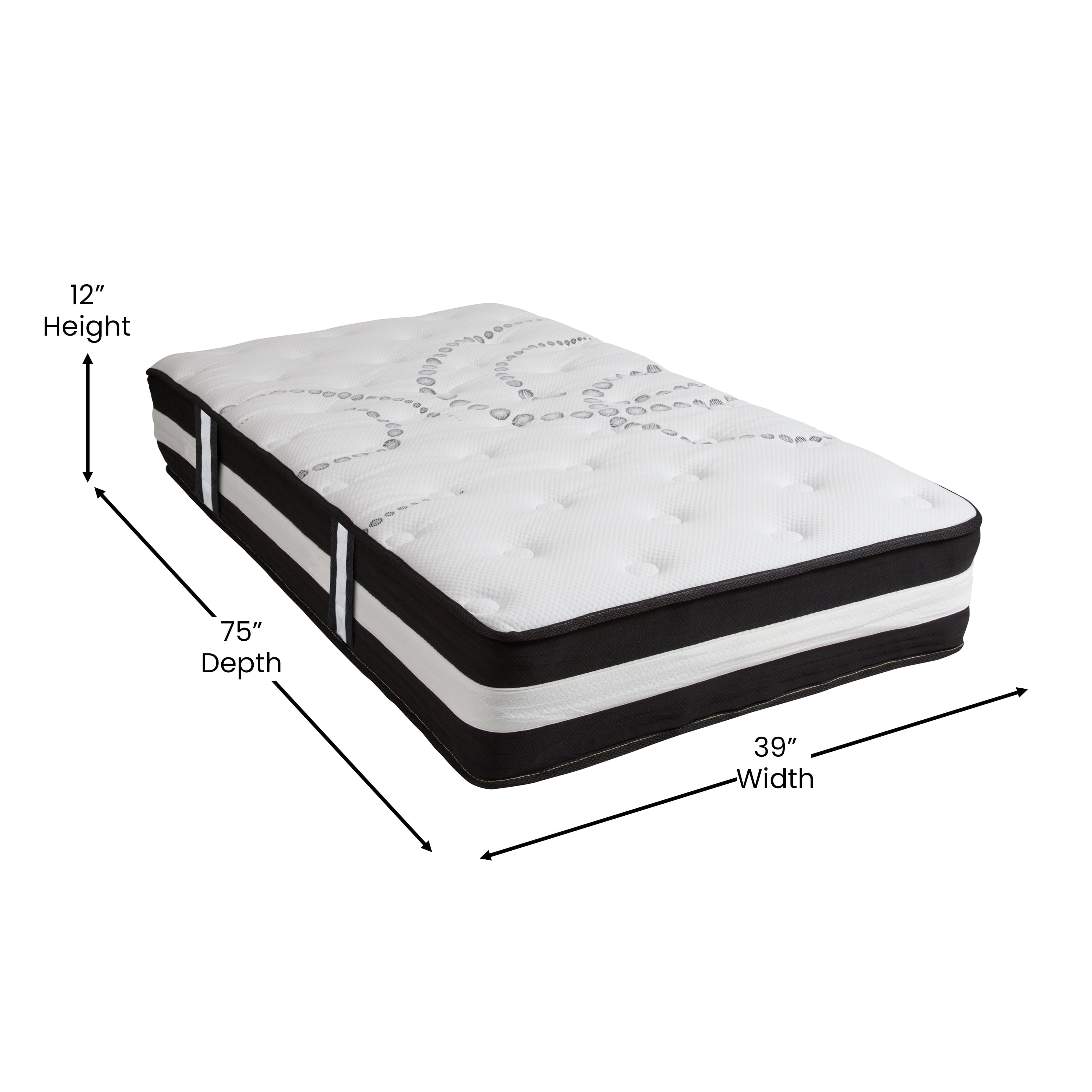 Furniture Capri Comfortable Sleep 12 Medium Tight Top Hybrid Pocket Spring Mattress. Twin