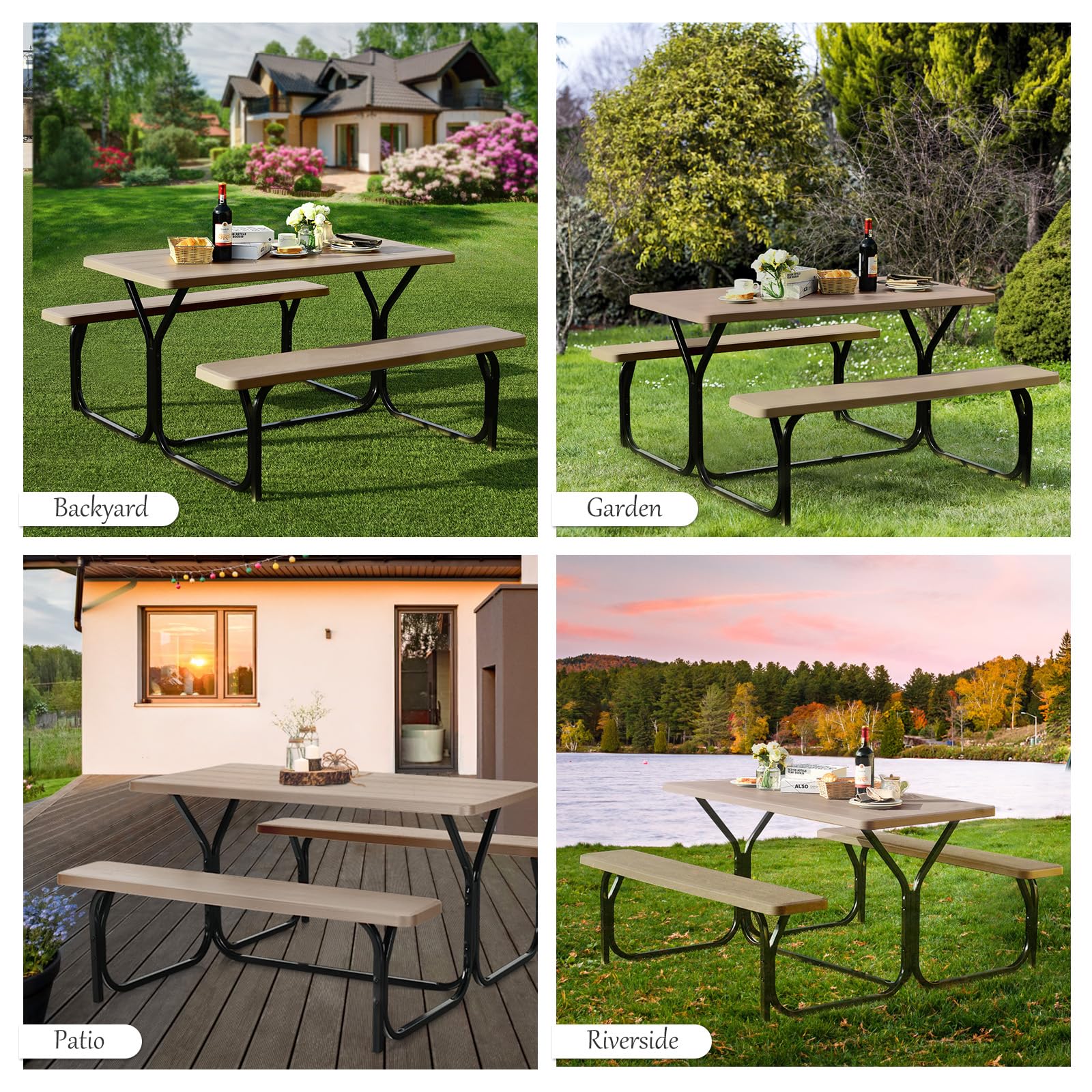 Giantex Outdoor Picnic Table Bench Set