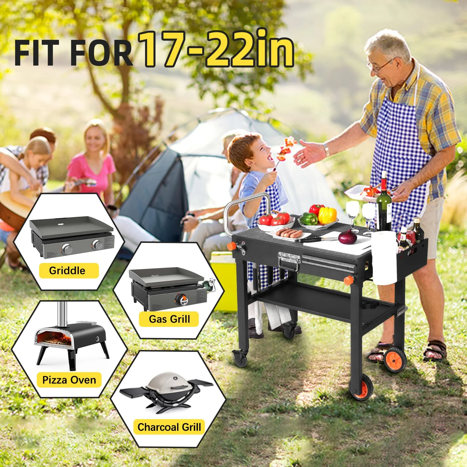 Yundasan Portable Outdoor Grill Table. 31W x 17D