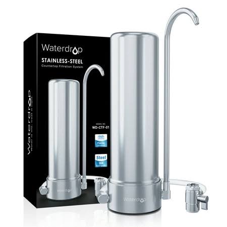 Waterdrop Wd-ctf-01 Countertop Filter System, 5-Stage Stainless Steel Countertop Filter, 8000 Gallons Faucet Water Filter, Reduces Heavy Metals, Bad
