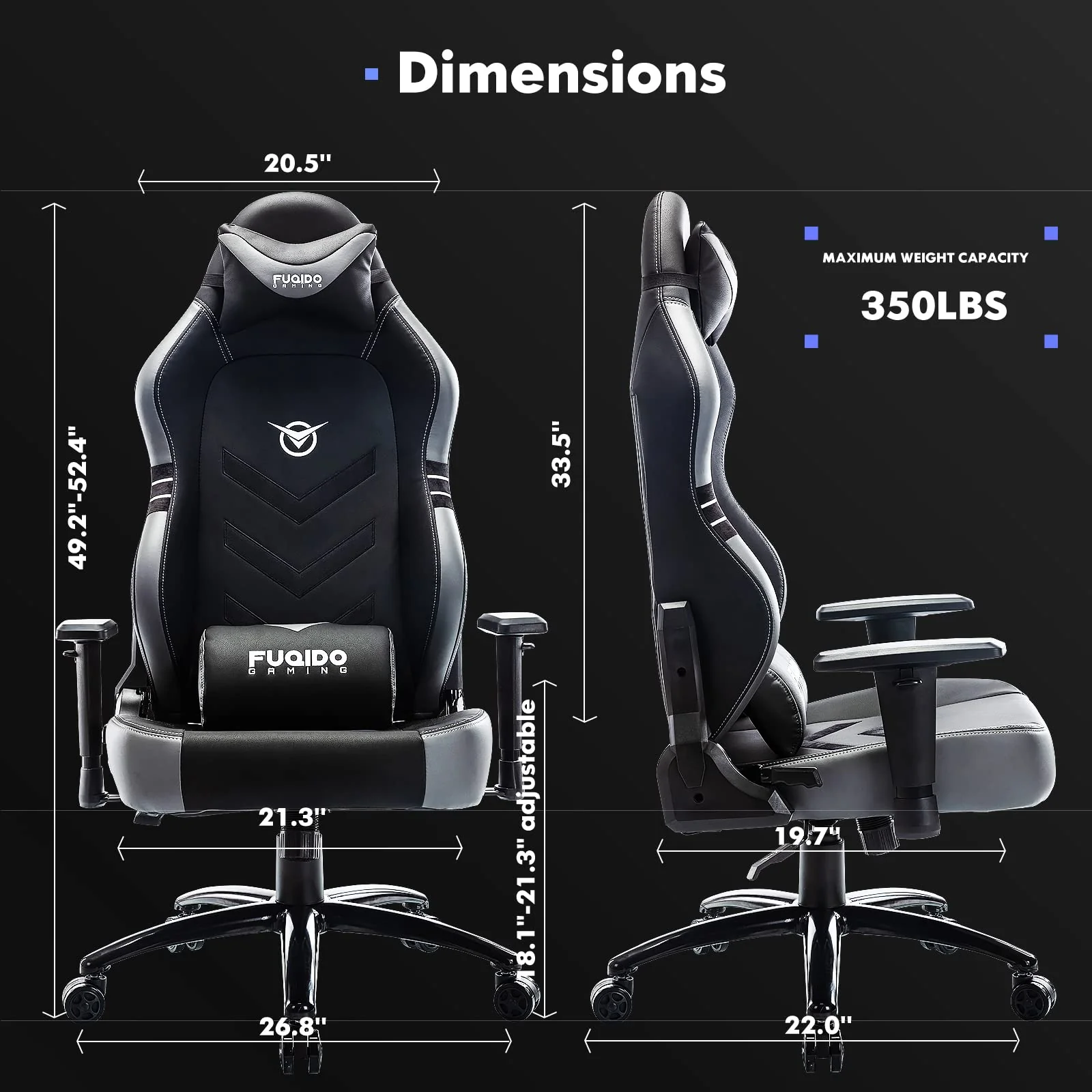COLAMY Ergonomic Gaming Chair 350lbs Wide Seat