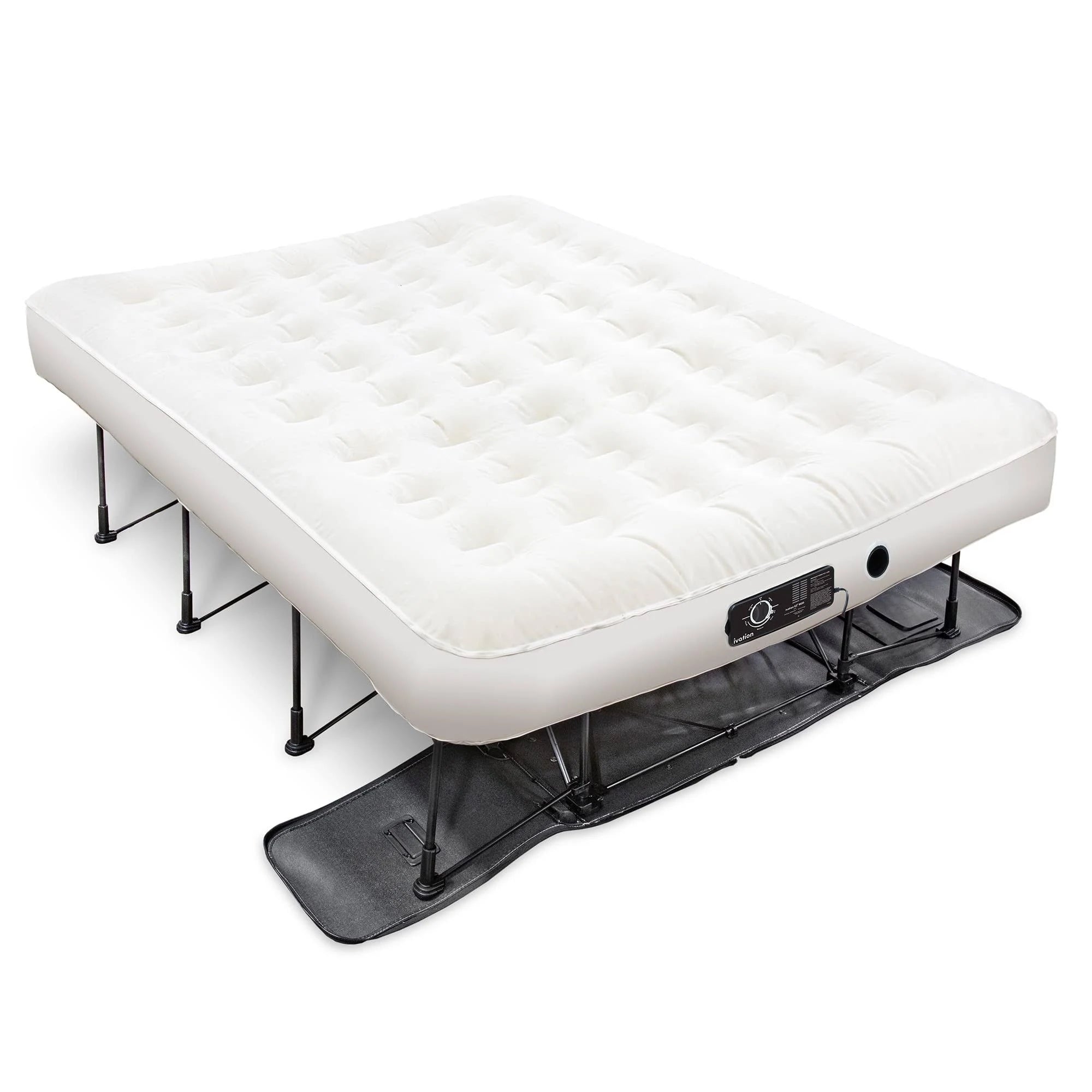 Ivation EZ-Bed Queen Air Mattress with Built in Pump. Deflate Defender Technology Inflatable Mattress - MadeInUSA