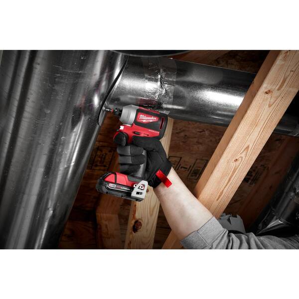 M18 18V Lithium-Ion Brushless Cordless 1/4 in. Impact Driver Kit with Two 2.0 Ah Batteries. Charger and Soft Case