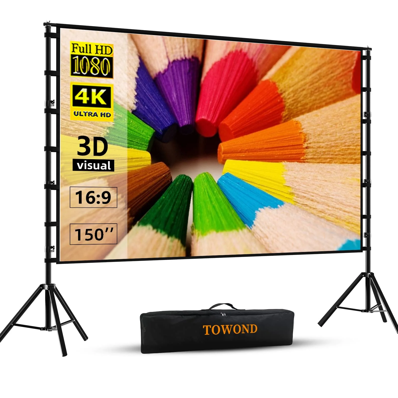 Towond 150 inch Indoor Outdoor Projection Screen