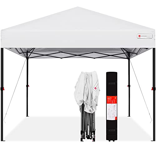 10x10ft 1-Person Setup Pop Up Canopy Tent Instant Portable Shelter w/ 1-Button Push