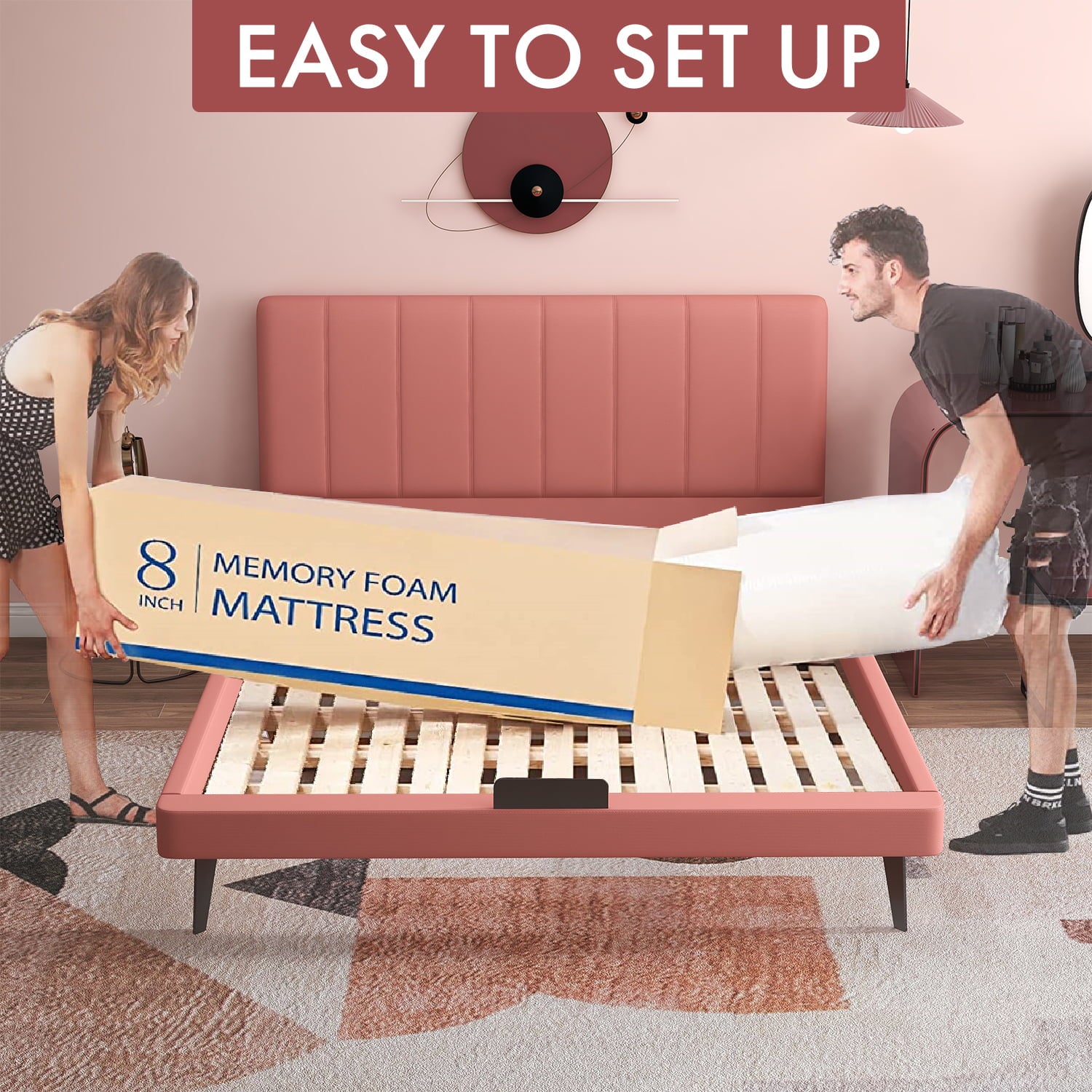Mattress.Smiaoer 8 Cool Gel Memory Foam Mattress.Bed in a Box.Made in USA