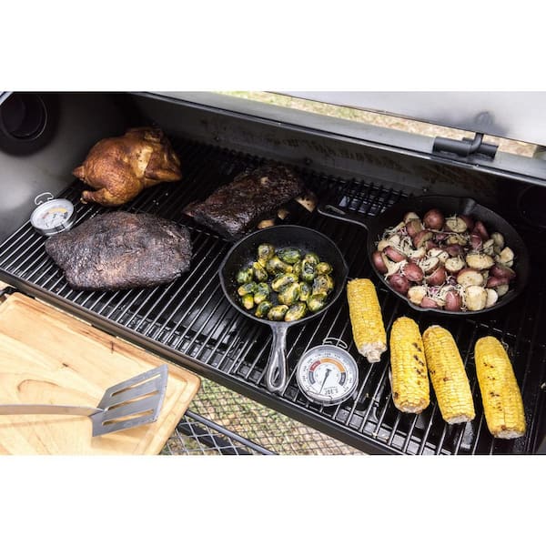 Longhorn Reverse Flow Offset Charcoal Smoker Grill in Black with 1.060 sq. in. Cooking Space