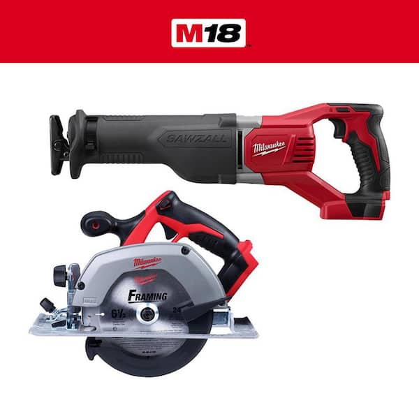 M18 18V Lithium-Ion Cordless SAWZALL Reciprocating Saw and 6-1/2 in. Circular Saw