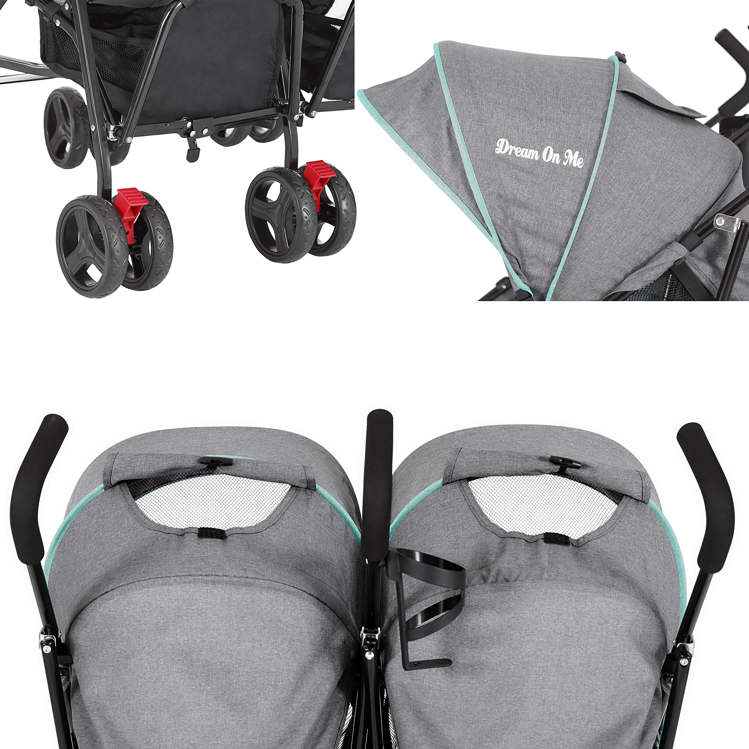Dream On Me Volgo Lightweight Twin Umbrella Stroller