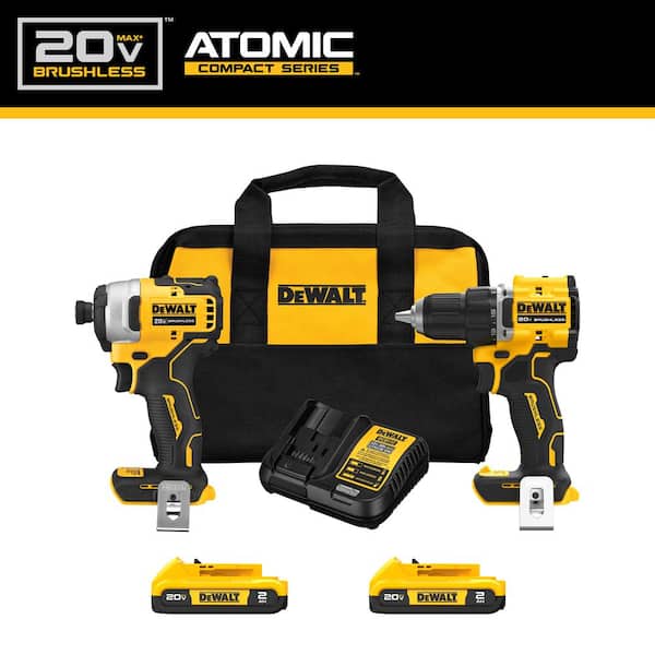 ATOMIC 20-Volt MAX Lithium-Ion Cordless Combo Kit (2-Tool) with (2) 2.0Ah Batteries. Charger and Bag