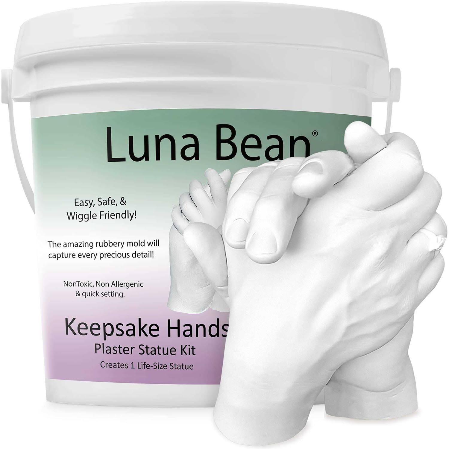 Luna Bean Hand Casting Kit Couples - Plaster Hand Mold Casting Kit, Anniversary DIY Gift Couple Gifts for Him Girlfriend Boyf