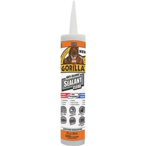 Gorilla All-Purpose 100% Silicone Sealant, Clear - 10 fl oz tube