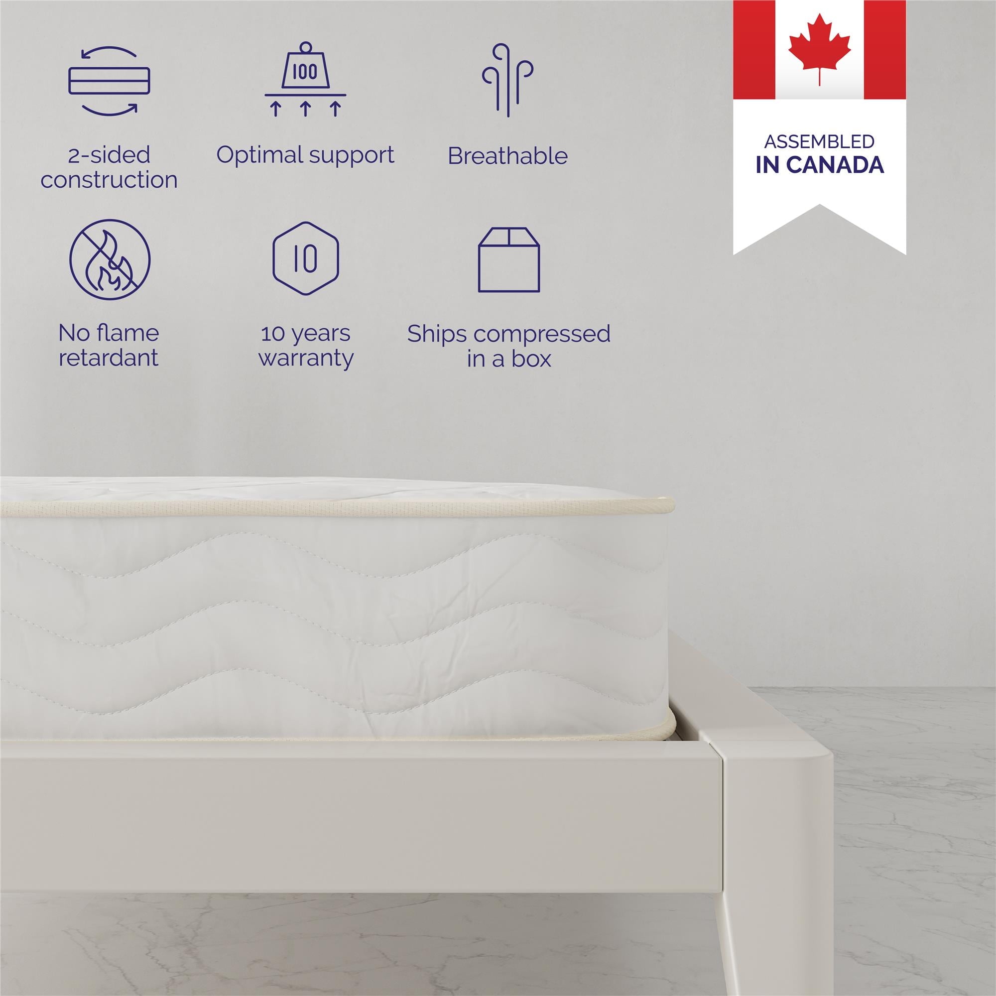 Sleep Solace 6'' 2-Sided Bonnell Coil Mattress. Twin Size