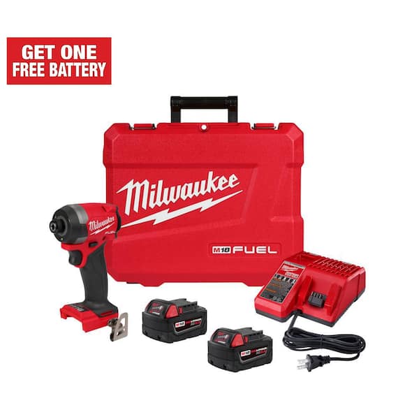 M18 FUEL 18V Lithium-Ion Brushless Cordless 1/4 in. Hex Impact Driver Kit with Two 5.0Ah Batteries Charger Hard Case
