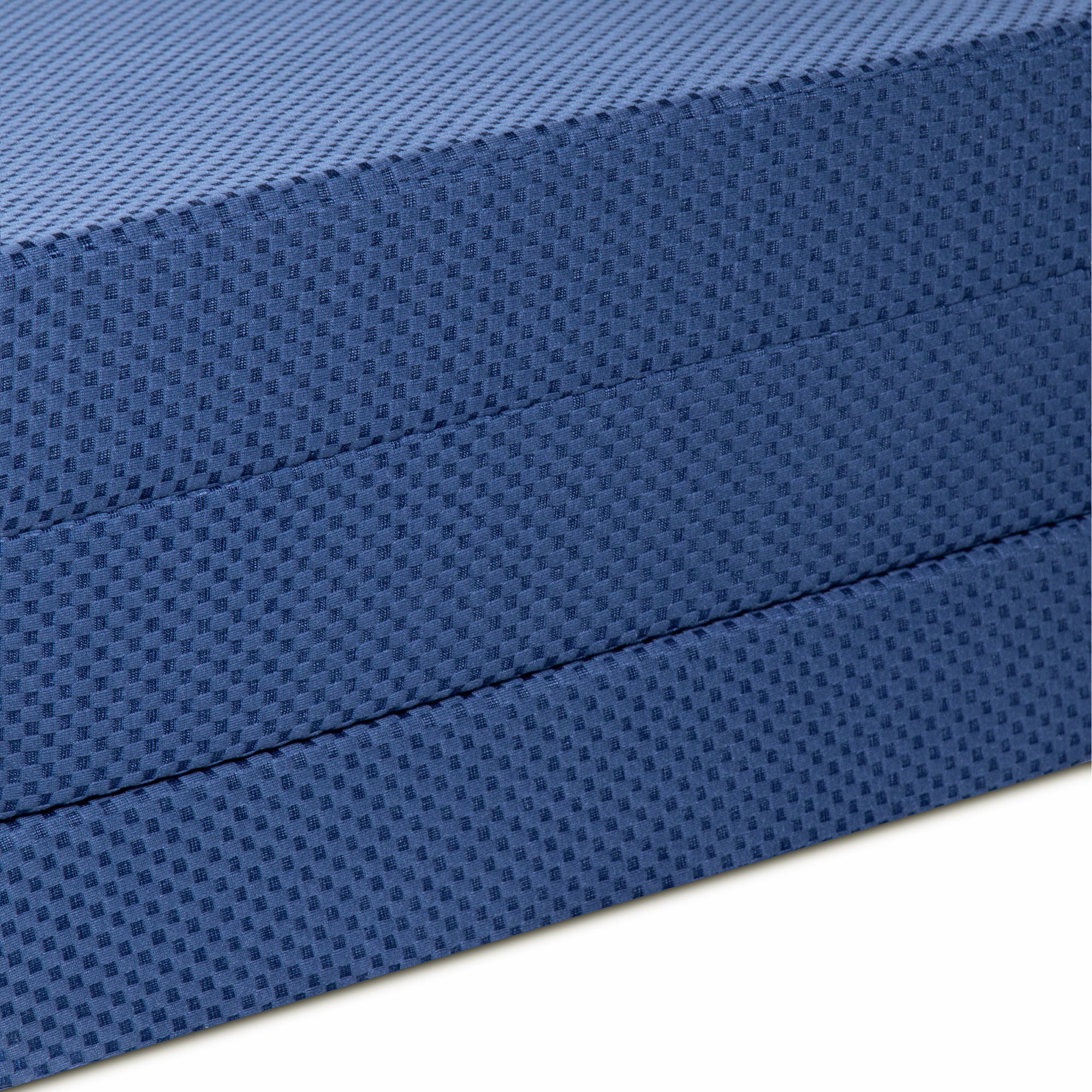 4'' Tri-Fold Memory Foam Mattress. Blue. Twin