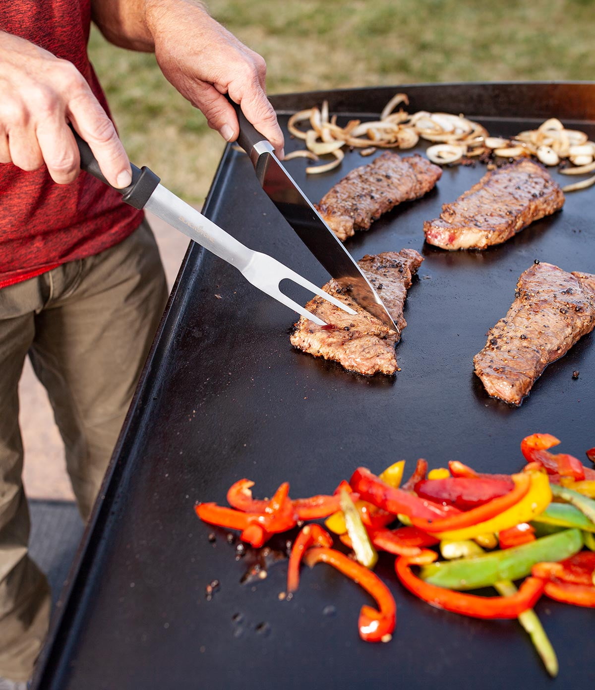 4-Burner 36 Griddle Cooking Station with Side Shelves