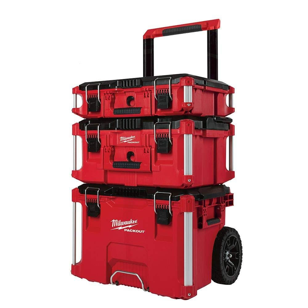 Milwaukee PACKOUT Rolling Modular Stackable Tool Box Storage System Red-Instock