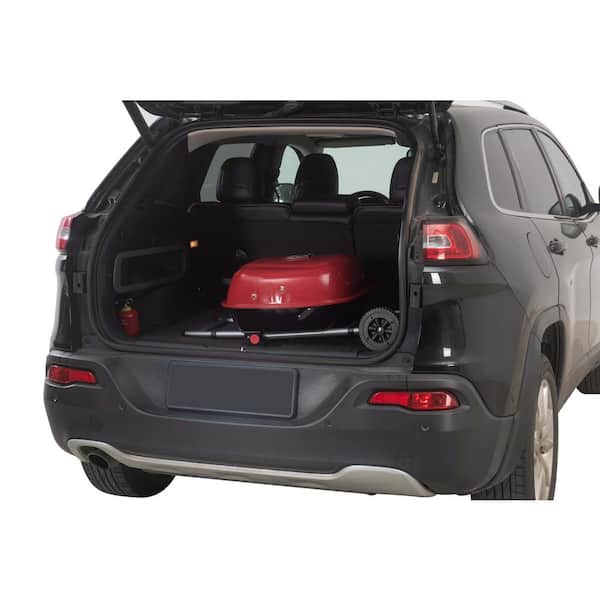 Portable Charcoal Grill in Red with Charcoal Tray and Grate