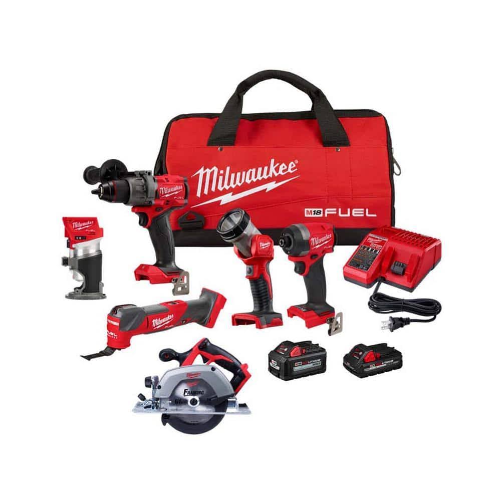 Milwaukee M18 Fuel 18-Volt Lithium-Ion Brushless Cordless Combo Kit (4-Tool) with Router, Circular Saw, and (2) Batteries