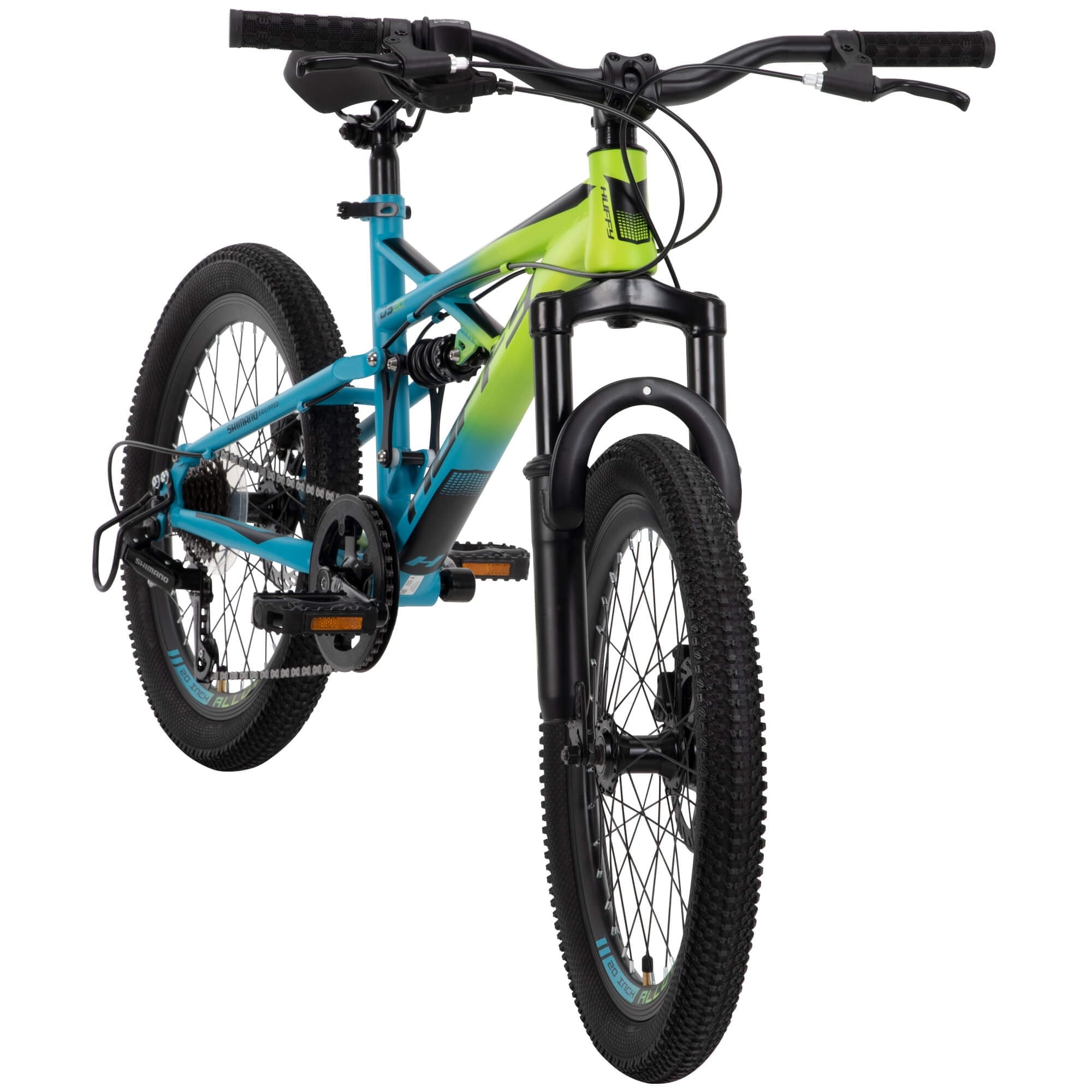 20-inch Oxide Boys Mountain Bike for Kids . Lime / Blue