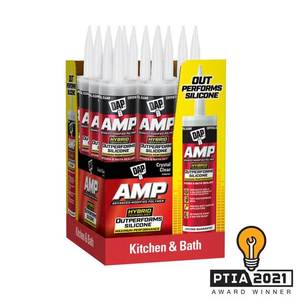 AMP Advanced Modified 9 oz. Crystal Clear Polymer Kitchen and Bathroom Sealant (12-Pack)