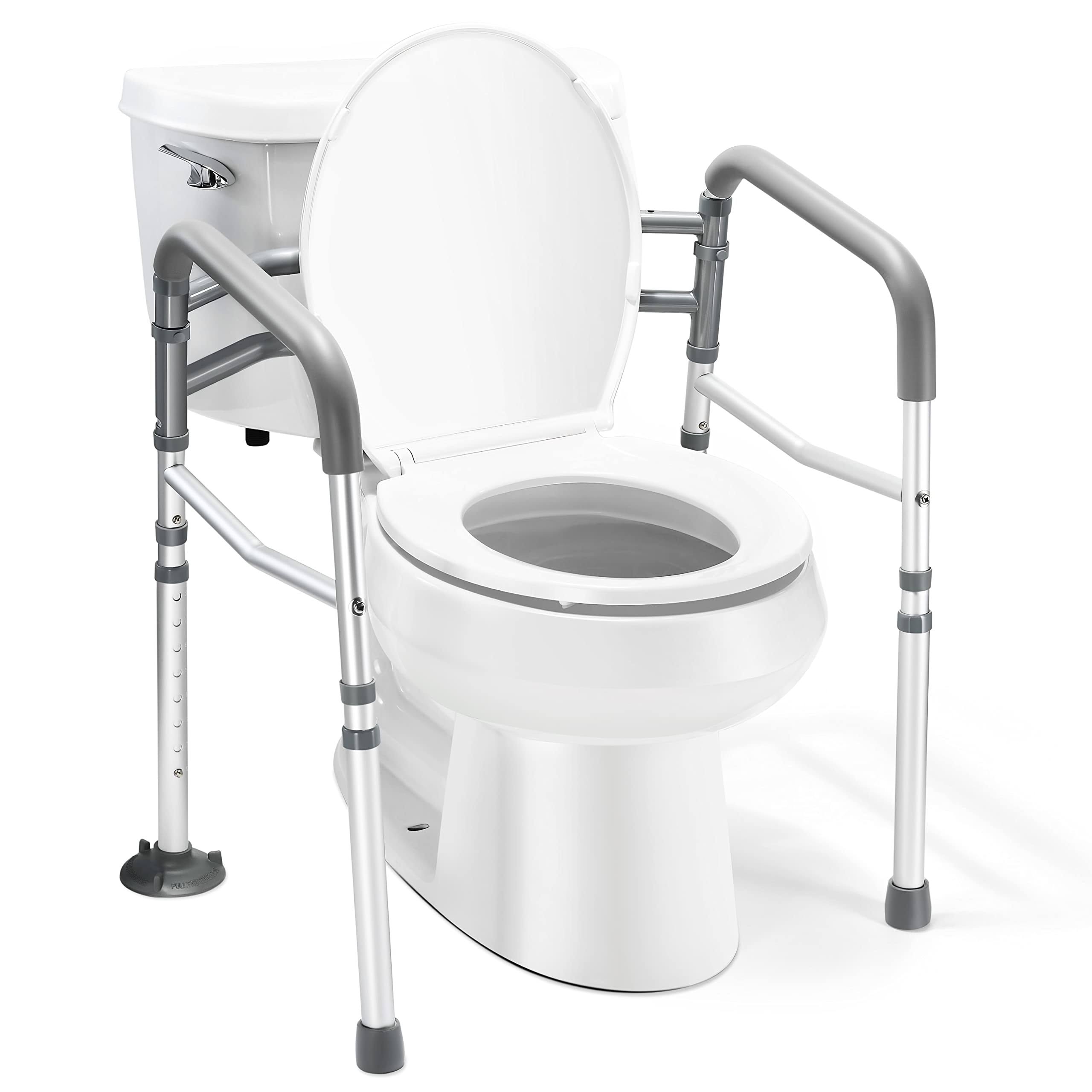 Medical King Toilet Safety Rail - Adjustable Detachable Toilet Safety Frame with Handles Heavy-Duty Toilet Safety Rails Stand Alone - Toilet Safety
