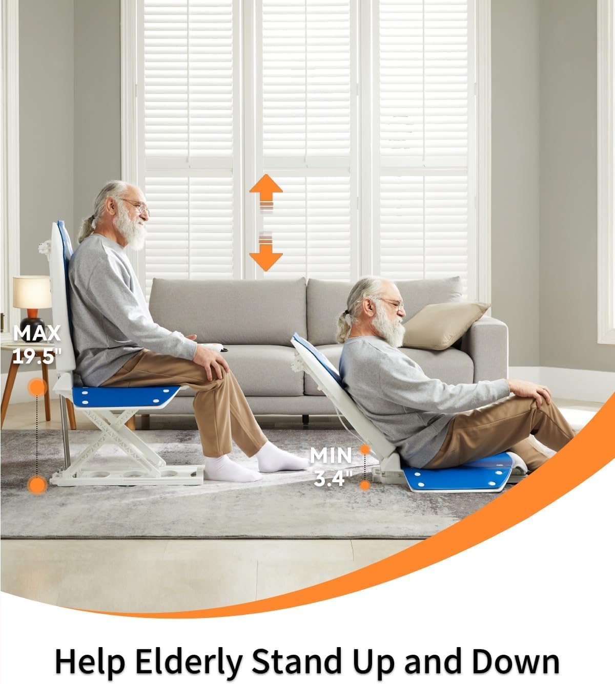 Electric Chair Lift. Get Up from Floor. Floor Lift for Elderly. Can be Raised to 20. Help You Stand Up Again. Support Up to 300 LBS. Item Weight 30 LBS