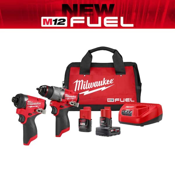 M12 FUEL 12-Volt Lithium-Ion Brushless Cordless Hammer Drill and Impact Driver Combo Kit w/2 Batteries and Bag (2-Tool)