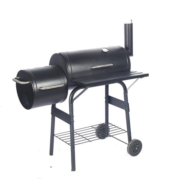 27 inch Charcoal Barrel Grill with Offset Smoker
