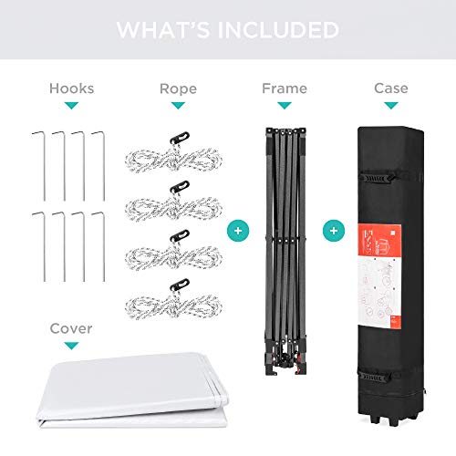 10x10ft 1-Person Setup Pop Up Canopy Tent Instant Portable Shelter w/ 1-Button Push