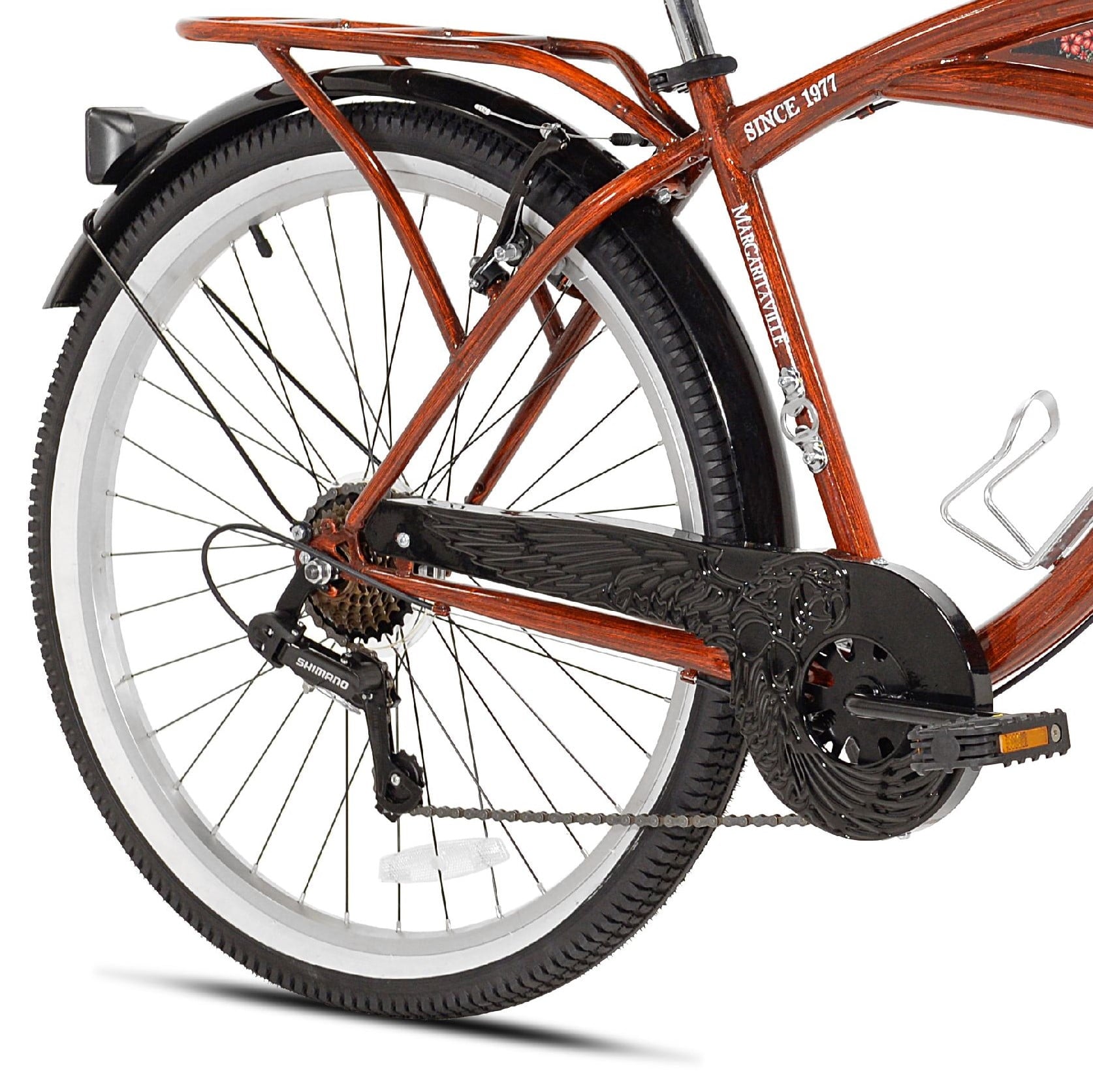 26 Margaritaville Men's Cruiser Bike. Wood Grain Color