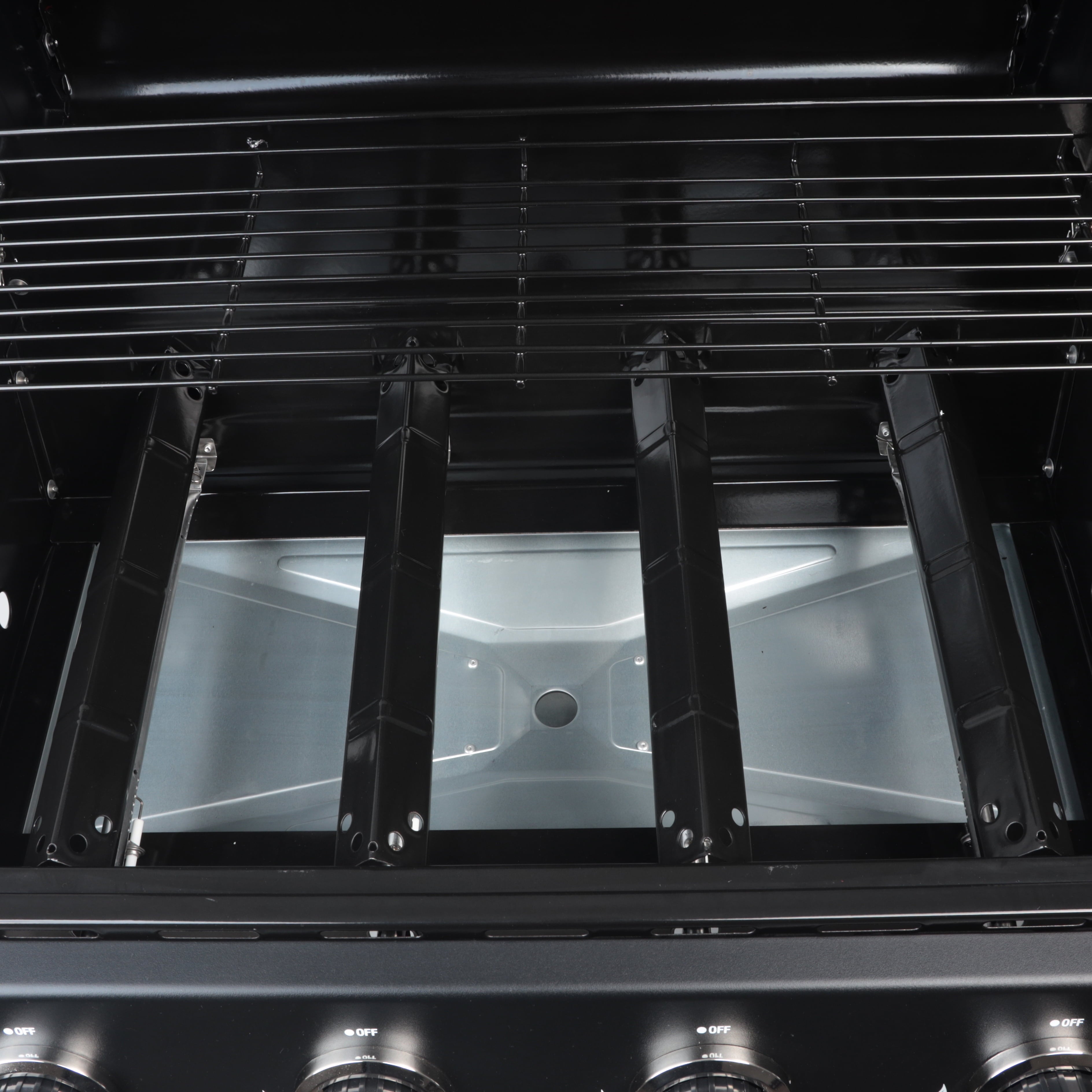 4-Burner Propane  Gas Grill with Side Burner. Stainless Steel & Black