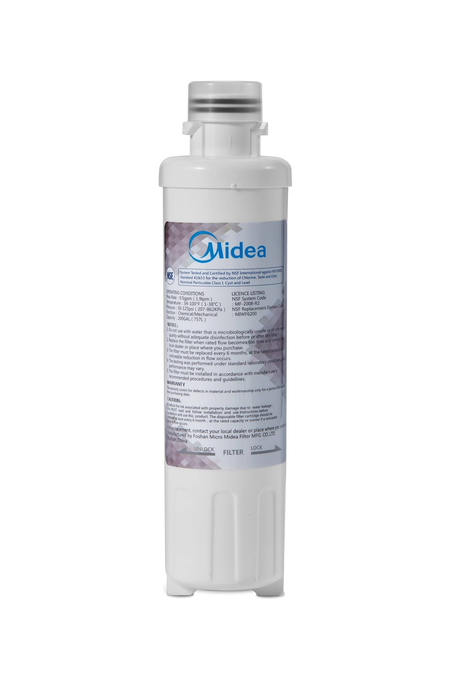 Midea MIWF6200 Refrigerator Water Filter for Side-By-Side & French Door Models-Instock
