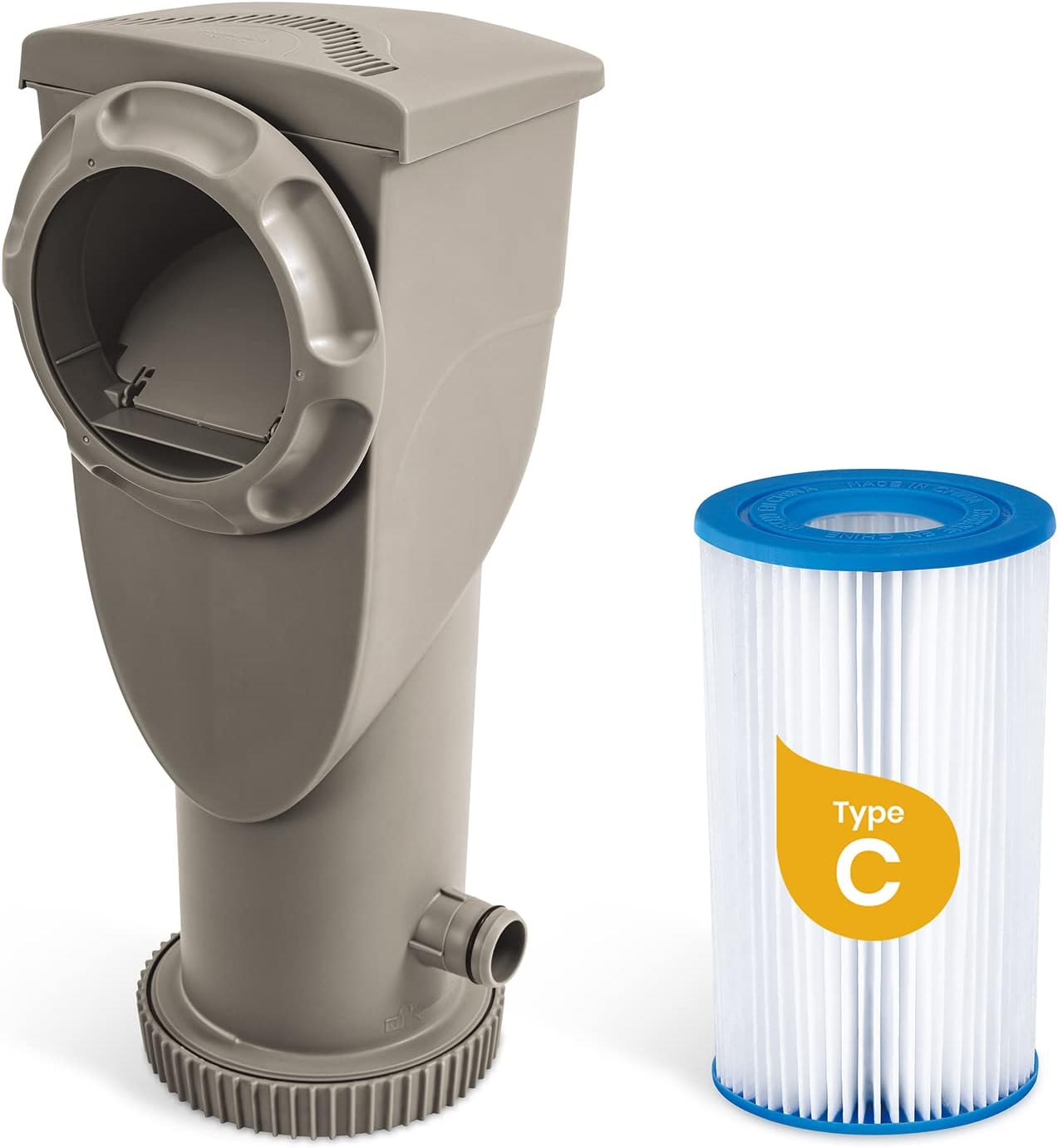 Funsicle 16ft x 48in Round Oasis Designer Above Ground Pool. Dark Double Rattan with SkimmerPlus Filter Pump & Ladder - MadeInUSA