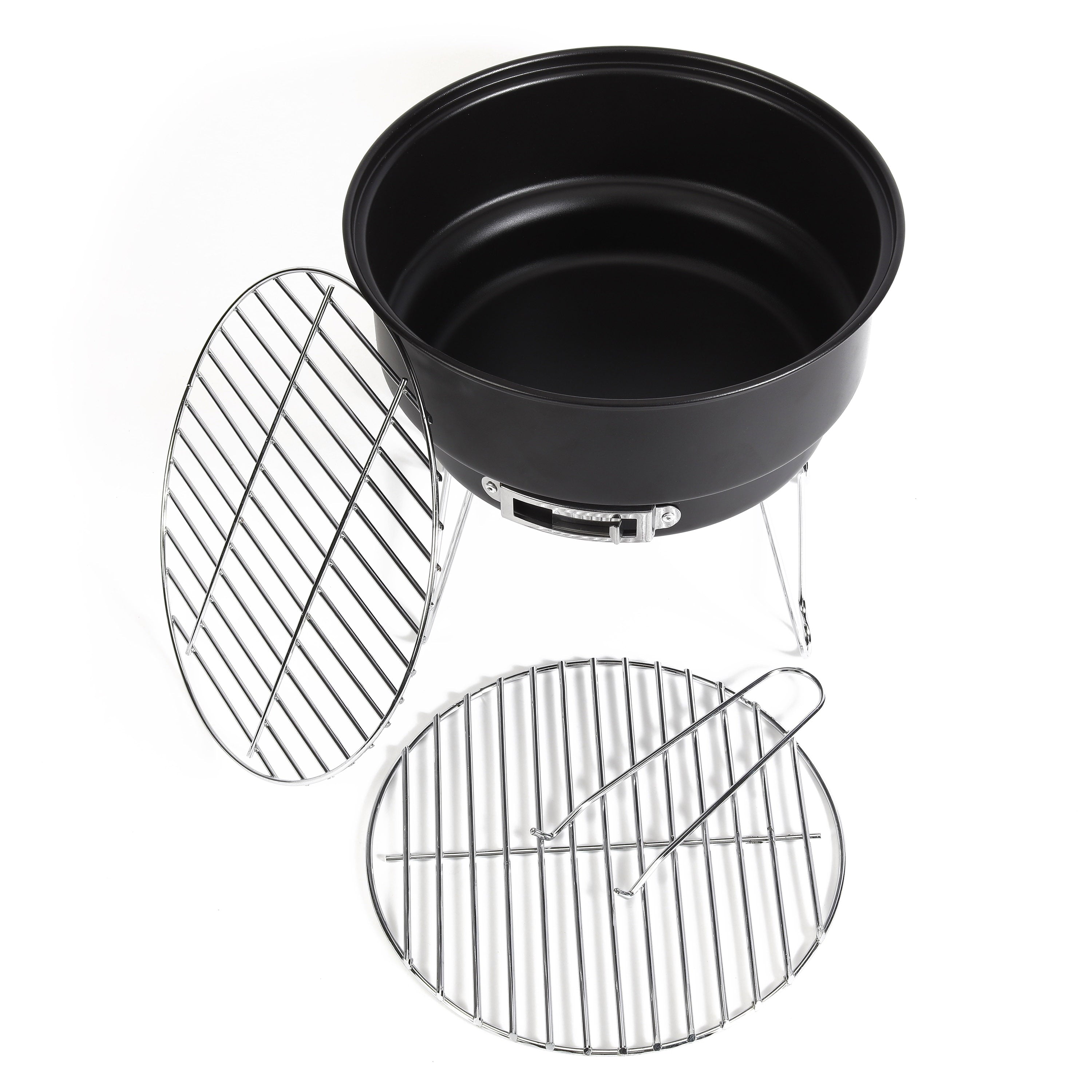 Trail 10 Portable Camping Charcoal Grill with Cooler Bag. Black