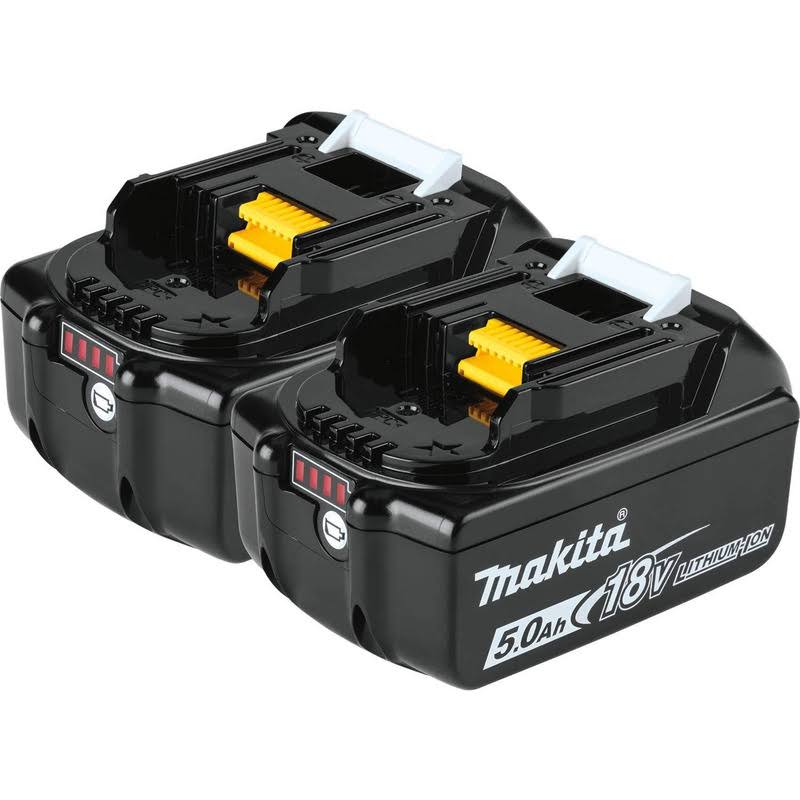 Makita BL1850B-2 18V LXT Lithium-Ion 5.0Ah Battery, 2/pk, Black