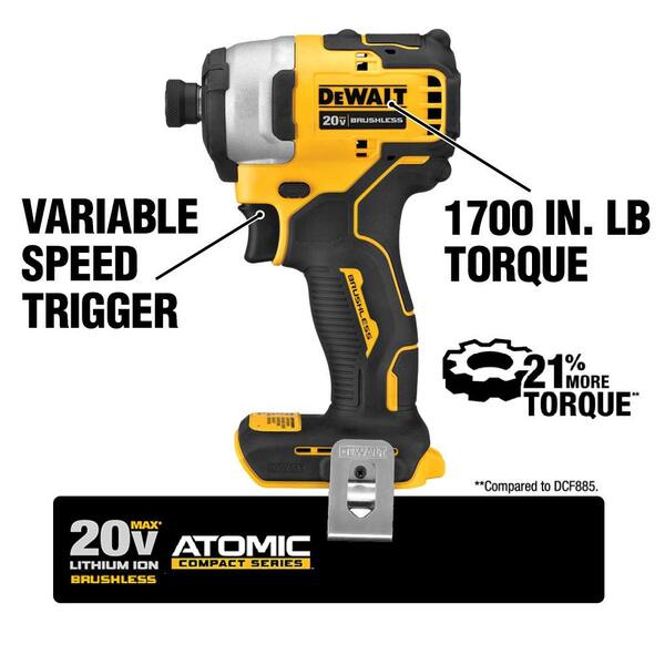 ATOMIC 20V MAX Cordless Compact Drill/Impact 2 Tool Combo Kit. Mech Tool Set (142-PC). and (2) 1.3Ah Batteries