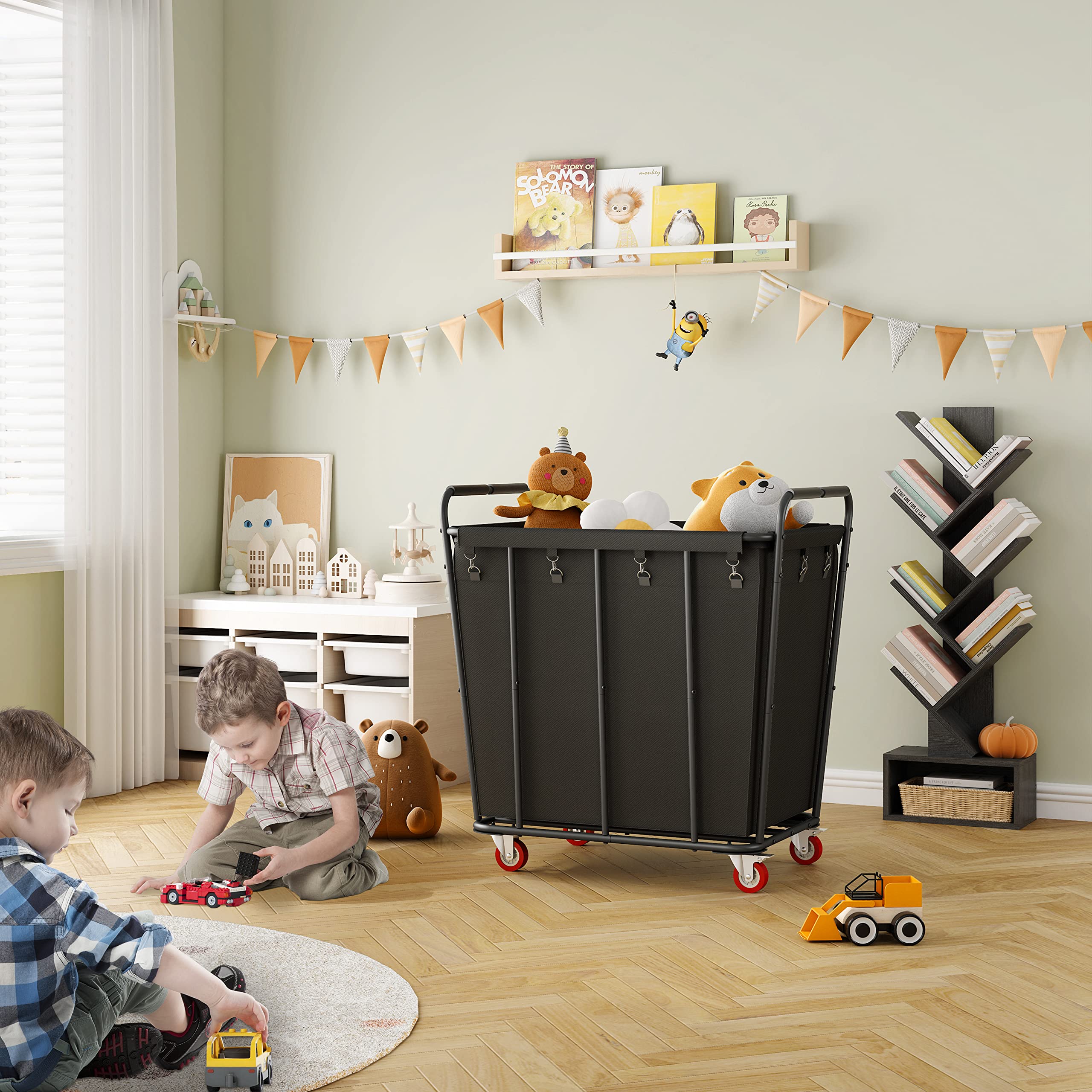 Hoctieon Large Rolling Laundry Hamper with Wheels