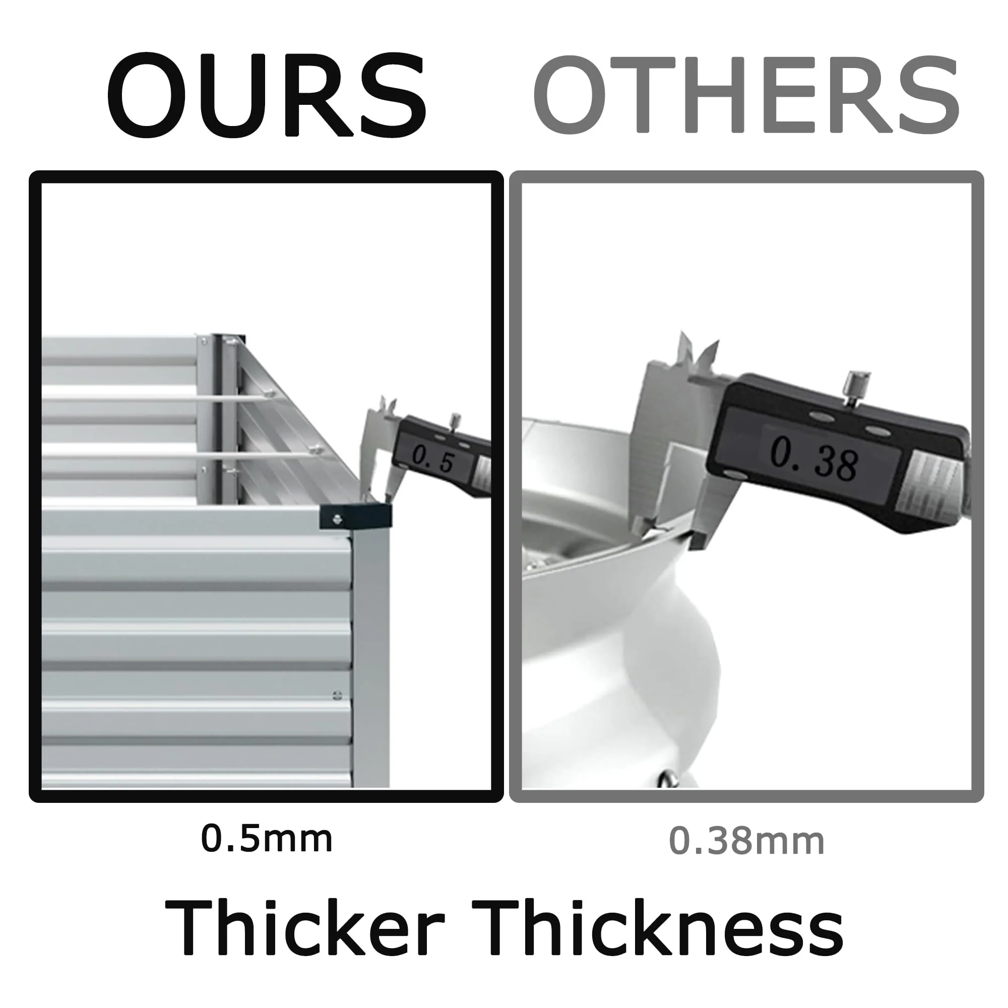 Foxlang 2 Pack 8x4x1ft Galvanized Raised Garden Bed