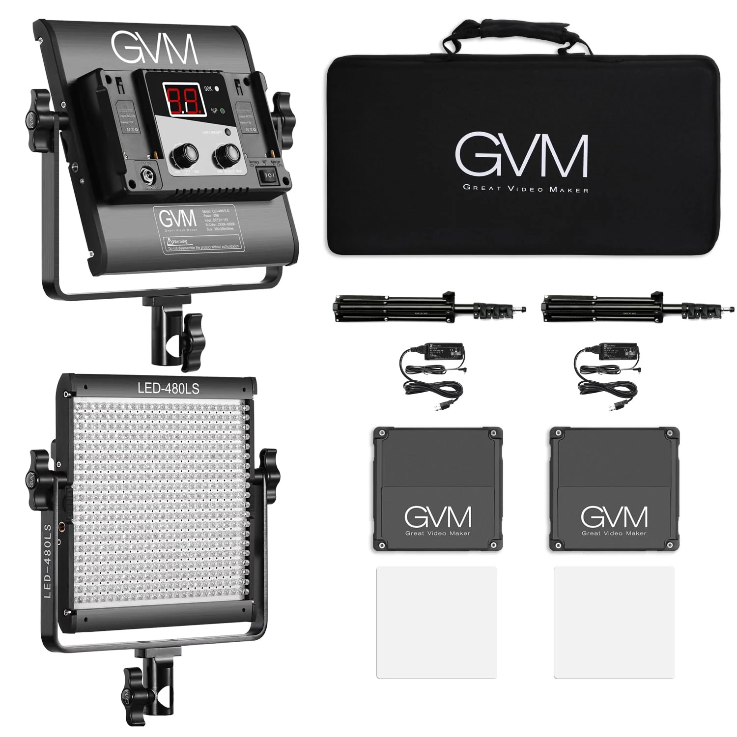 GVM 2 Pack LED Video Lighting Kits with APP Control