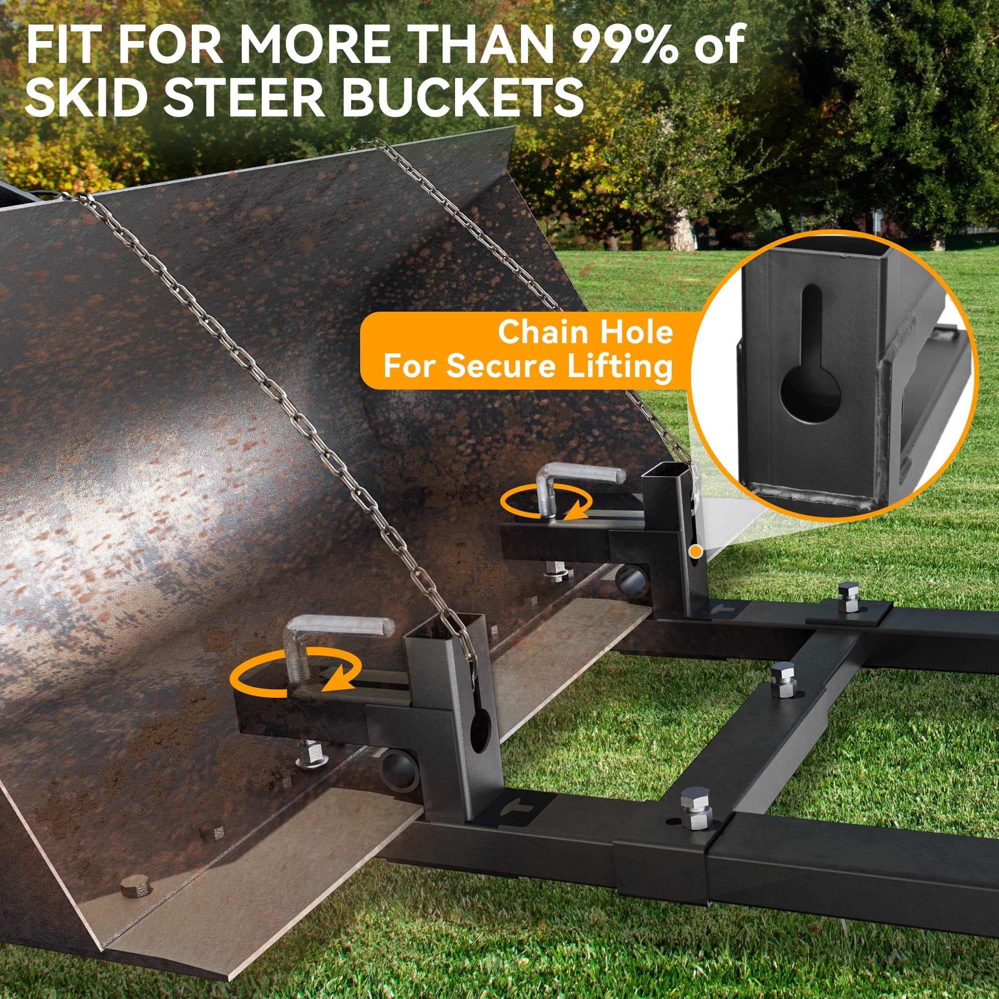 YINTATECH 60 4000lbs Clamp on Pallet Forks Heavy Duty Tractor Forks