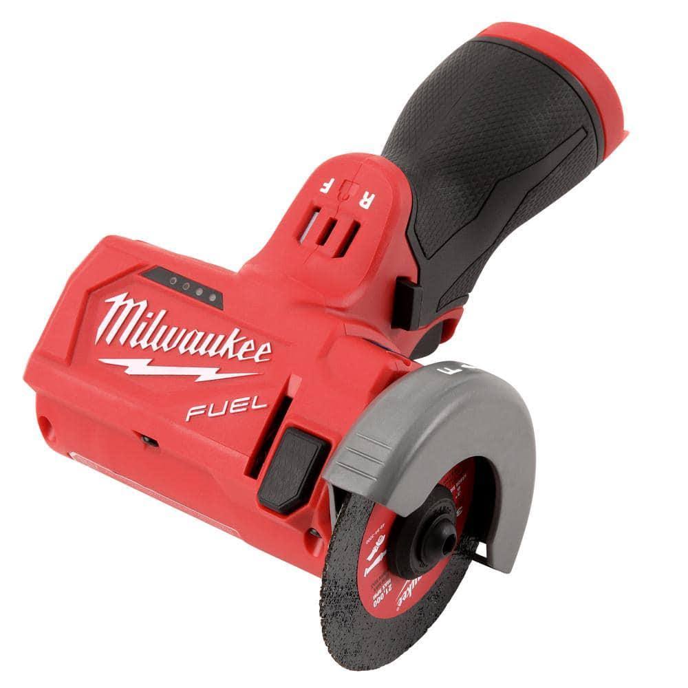 Milwaukee M12 Fuel 12-Volt 3 in. Lithium-Ion Brushless Cordless Cut Off Saw (Tool-Only) with 3 in. Metal Cut Off Wheels (6-pack)