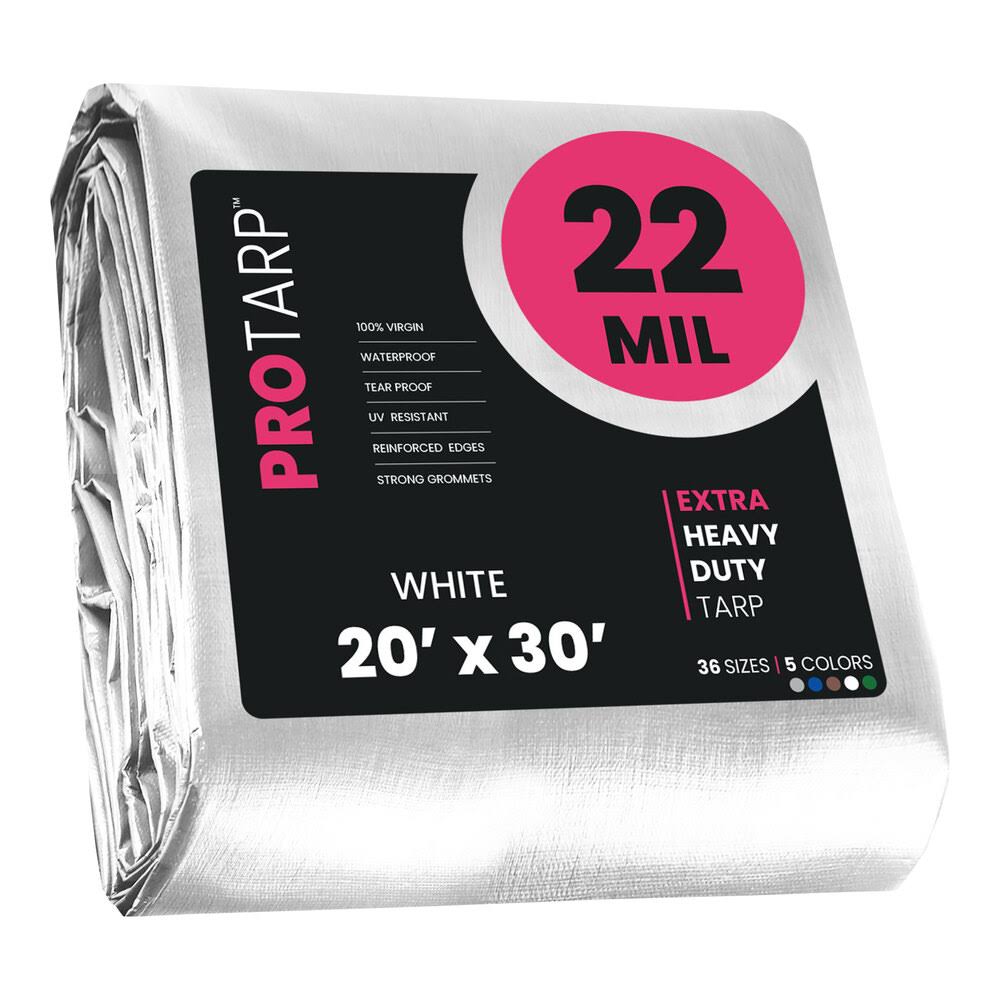 PROTARP 20 ft. x 30 ft. Tarp, 22 mil, White