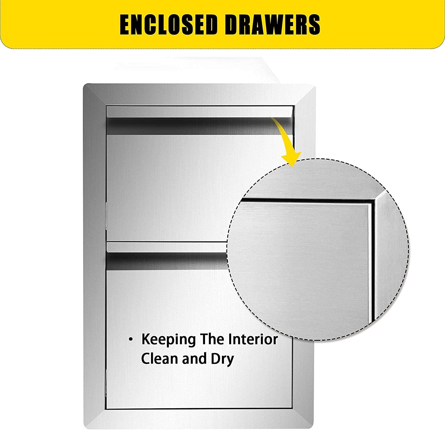 Outdoor Kitchen Door Drawer Combo 29.5 W x 21.6 H x 22.4D. Access Door/Triple Drawers with Propane Drawer and Adjustable Garbage Ring. Perfect for BBQ Island Patio Grill Station