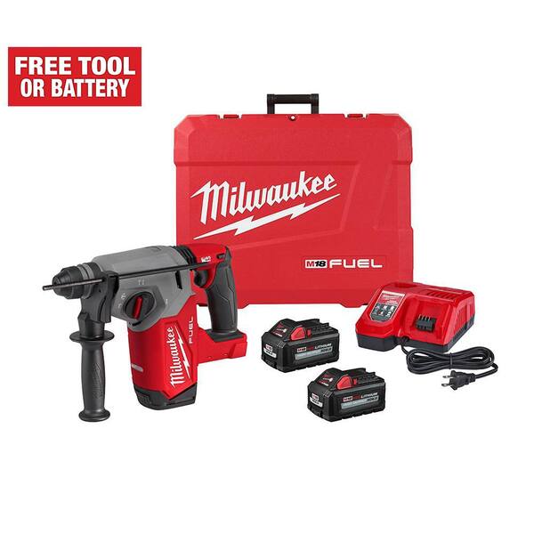 M18 FUEL 18V Lithium-Ion Brushless 1 in. Cordless SDS-Plus Rotary Hammer Kit with Two 6.0 Ah Batteries. Hard Case