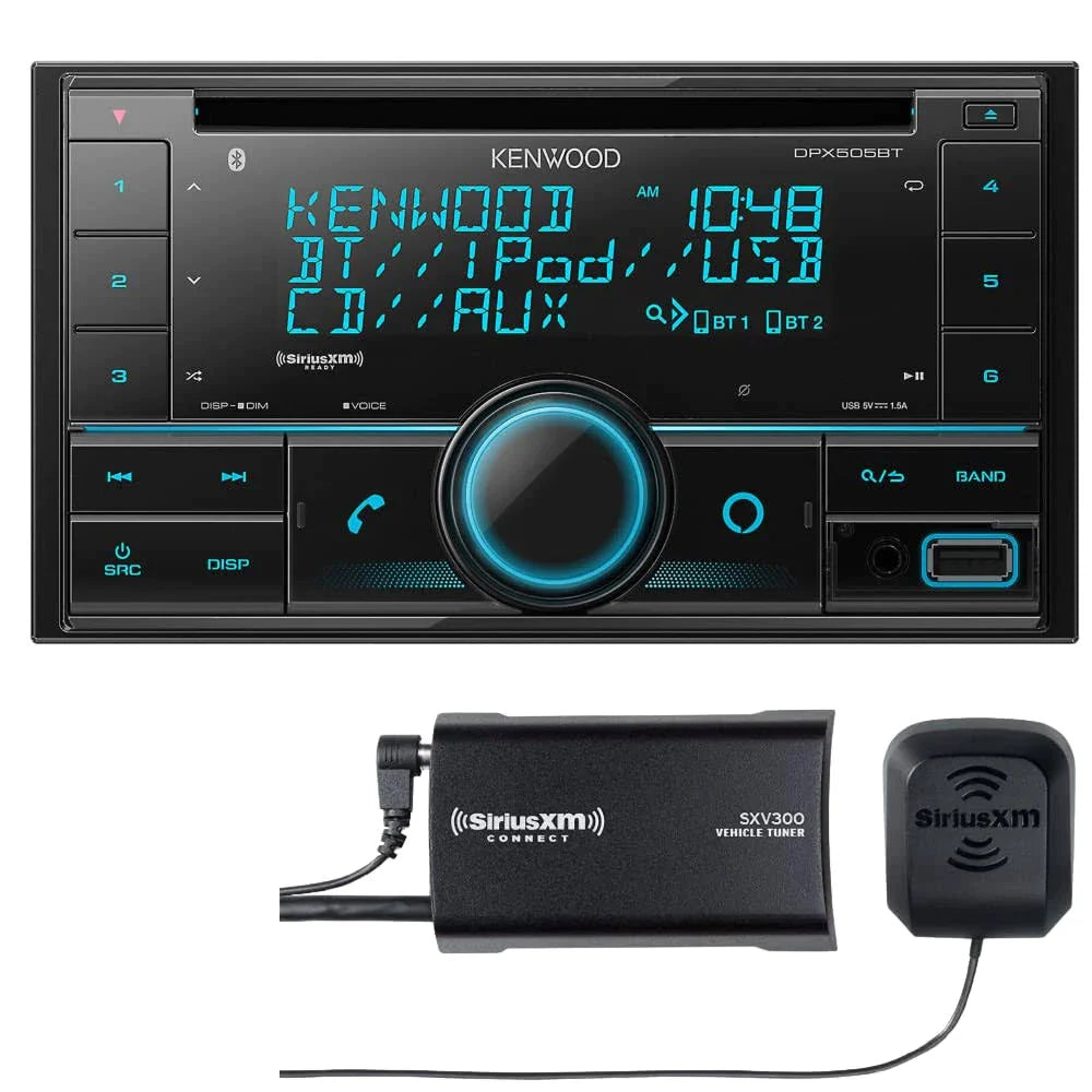Kenwood Excelon DPX505BT Dual DIN CD Receiver with Bluetooth and SiriusXM Tuner - MadeInUSA